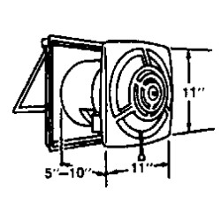 Broan Utility Wall Fan - Chain Operated Broan Utility Wall Fan - Chain Operated